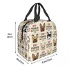 hot Sale French Bulldog Lunch Bag For Men Women Portable Warm Cooler Insulated Lunch Box For Work School Picnic Food Tote Bags k2hK#