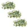 Party Decoration 3 Pcs Artificial Ring Faux Flower Garland Eucalyptus Leaves Wreath Rings Small Iron Wire Wreaths