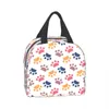 pet Paw Pattern Animal Imprint Insulated Lunch Bag for School Office Dog Footprint Gift Picnic Thermal Cooler Lunch Box Women k1R5#