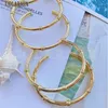 Bangle 5 stycken högkvalitativa modesmycken guldpläterade minimalistisk öppen design trendiga smidiga armband för kvinnor parti gåvor 40021