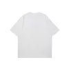 Printemps et été mode nationale imprimé à manches courtes noir blanc coton ample Couple chemise épaules dénudées col rond marque T-shirt