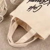 new Canvas Mini Handbag for Women Letter Printed Minimalist Female Small Casual Tote Purse Cott Cloth Reusable Shop Bags N6Aw#