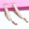 Boucles d'oreilles pendantes en or violet pour femmes, pompon personnalisé, crochet d'oreille coloré, plaqué russe 585, Rose 14K, tendance de la mode