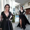 Mother of the Bride sukienki na przyjęcie weselne czarne koronkowe satynowe satynowe sukienki na nogi wieczorne suknie balowe luksusowe spersonalizowane 4511052