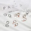 Hoop Earrings Daily Men Women Ear Studs Alloy Silver Color Star Love Heart Dangle Korean Style