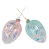 Decorative Figurines 2Pcs Easter Eggs Hanging Ornaments Glass Props