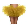 Skirts Women Layered Dance Tulle Skirt Elastic Highs Waist Pleated Mesh Midi Carnival Costume Bridesmaid Petticoat