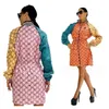 Damenjacken Designerin Neue Luxusmarke Tops Outdoor Mode gedrucktes Patchwork Langer Schattenmantel Frauenkleider ngx5
