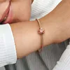 Opengewerkte roze madeliefjebloem bedel Pandoras 925 sterling zilveren luxe bedelset armband maken roségouden kralenbedels Designer kettinghanger originele doos