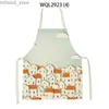 Förkläden linne Enkelt och vackert landsoljemålning Utskriftskök Kök Förkläden unisex Dinner Party Cooking Bib Funny PinaFore Cleaning Y240401