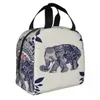 Jolie éléphant à lunch à lunch tote boîte à lunch bac à lunch sac à déjeuner sac thermique 5113 #
