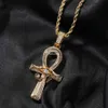 Hip-hop Nouveau produit Horus Eye The Anhe Cross Pendant Vintage tout Moissanite Diamond Gol Sterling Sier Cuban Pendant