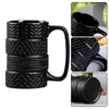 Mugs Tire Mug 400ml/13.41oz Creative Cup Large Capacity Ceramic Novelty Shaped Office Home Coffee Breakfast