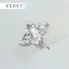 Stud Oorbellen CLUCI 3 paar 925 Sterling Zilver Klaver Voor Vrouwen Parel Earrrings Montage SE039SB