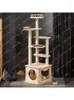 Cat Carriers Wooden Climbing Frame Non-Covering Climber Tree Nest Integrated Multifunctional Solid Wood Toy House