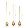 Spoons 12Pcs Gold Stainless Steel Coffee Round Shape Mini Teaspoons Sugar Dessert Spoon For Kitchen Accessories