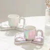 Fincan tabaklar seramik kupa yay düğüm kahve fincanı tabak seti hafif çift ikindi çay İskandinav ev kahvaltı süt hediyeleri