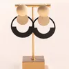 Boucles d'oreilles minimalistes géométriques rétro mates peintes en aérosol, longues et à la mode exagérées pour les femmes