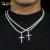 Wysokiej klasy modny modny Hip Hop 10K Solid Gold Lab Diamond Cross Wiseld na naszyjnik