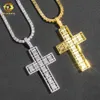 Fijne sieraden Hip Hop Vvs Moissanite Sterling Sier aangepaste ketting Iced Out Diamond Cross hanger