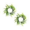 Party Decoration 2x Artificial Garland Door Hanging Beautiful Floral Hoop Green Leaves Wreath For Farmhouse Porch Garden Home Window