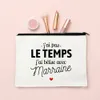 Meilleure Marraine Français Imprimer Maquillage Sacs Voyage Articles de toilette Organisateur Femme W Pochette de rangement Femmes Cosmétique Cas Marraine Cadeaux S21g #