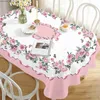 Tabela de mesa Primavera Spring Rose Flor retangular Tolera de mesa Decoração de casamento Tabela de mesa de férias de mesa de férias Decorações de refeições de férias Y240401