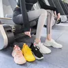 Chaussures de Fitness mode femmes été blanc plate-forme baskets dames coréen jaune respirant maille à lacets décontracté femme