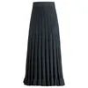 Skirts Knitted Pleated Mid-Length Winter Women's 2024 Long Thickened Wool High Waist A- Line Skirt