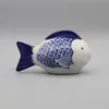 Ceramic Fish, Blue and White Ceramic Figurine, Garden and Home Decoration