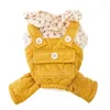 Vêtements pour chiens Mode Mignon Pet Chiot Chat Bouton Solide Salopette Bretelles Vêtements À Quatre Pattes Chiens Animaux Vêtements