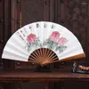 Decorative Figurines Hand-painted Folding Fan Portable Chinese Antiquity Hanfu Summer Hand Cultural Craft Gift Ventilador Home Decoration