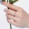 Кольца кластера Серебряное кольцо S925 Премиум цвета радуги с цирконом, инкрустация изысканных ювелирных изделий ручной работы