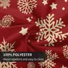 Table Cloth Snowflake Tablecloth Christmas Holiday Round Table Cloth 60 Inch Washable Red Table Covers for Home Parties Holiday Dinner Decor Y240401