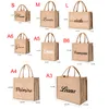 dropship Custom Name Jute Bag Handbag Burlap Shop Tote Boutique Busin Logo Print Giveaway Wedding Party Gift Bags B3Wh#