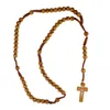 Hänge halsband 10mm tallris radband pärlor inri Jesus kors halsband katolska mode religiösa smycken