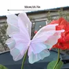 Flores decorativas grande gaze borboleta artificial 50cm simulação 3d ao ar livre festa de casamento decoração dia dos namorados decoração para casa