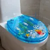 Toilet Seat Covers Ocean Pattern Resin Slow-close No Noise Cover For Household El Accessories