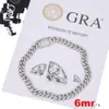 Charm Armbänder 8mm-25mm Pass Diamond Tester Sterling Silber Voller Vvs Moissanit Iced Out Cuban Link Fußkettchen Armreif für Männer Frauen