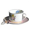 Tazze Set di tazze da caffè in ceramica europea Bone China da 260 ml Tazze per tè pomeridiano inglese rosse semplici per la casa