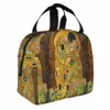 gustav Klimt The Kiss Insulated Lunch Bags Leakproof Abstract Freyas Art Lunch Ctainer Cooler Bag Tote Lunch Box School Picnic u8eX#