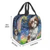 Shih tzu Starry Night Isulate Danding Sacs for Women Fallproof Pet Dog Warm Cooler Thermal Lunch Tote Kids School Children K4ao #