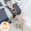 Porte-clés cristal libellule papillon pendentif breloques pour femmes sac bijoux voiture porte-clés chaînes printemps Style