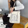 Tas Koreaanse Corduroy Dame Schouder Shopper 2024 Leuke Cartoon Beer Canvas Tote Boodschappentassen Voor Meisje Studenten Vrouwen Handtassen