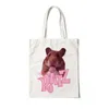 Bolsa tote Kawaii Ratz Reutilizável Bolsa de lona de mercearia Harajuku Shopper Bag Mulheres Ombro Eco Grande Tote bonito 02B1 #