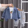 Vêtements de marque pour enfants, ensembles de vêtements pour bébés garçons et filles, cardigan, veste en jean, ensemble de pantalons de survêtement