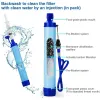 Överlevnad Mini Camping Purification Water Filter Straw Survival Kit med vattenpåse för vandring utomhus överlevnad eller nödsituationer