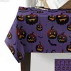 Toalha de mesa Halloween Abóbora Bat Retângulo Toalha de Mesa Cozinha Decoração Reutilizável Toalha de Mesa Impermeável Decorações de Festa de Feriado Y240401