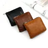 vintage Small Short Men Wallets with Zipper Coin Pocket Card Holder Case Male Wallet Clutch Holder Luxury Brand Purses Wallet j35Q#