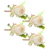 Dekorativa blommor 4 datorer konstgjorda corsage brudtärna boutonniere bröllop dekoration par mode prop brudgum